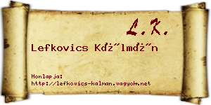 Lefkovics Kálmán névjegykártya