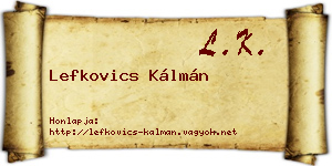 Lefkovics Kálmán névjegykártya